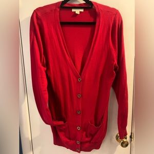 Red Forever 21 Plus Cardigan with Pockets